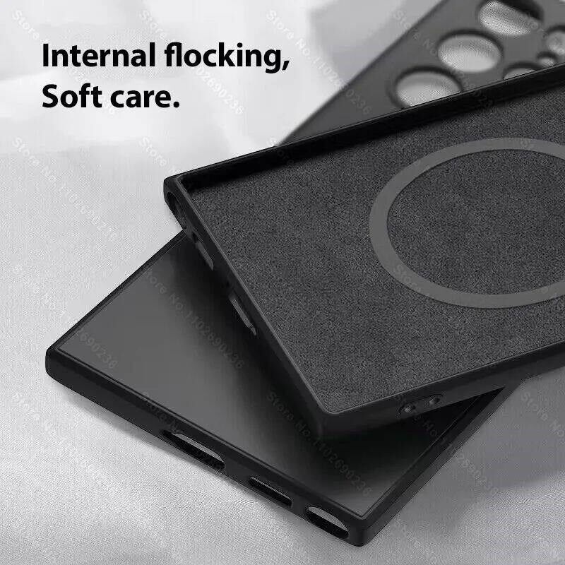 Liquid Silicone Magnetic Case For  Galaxy S25 S22 S21 S23 S2