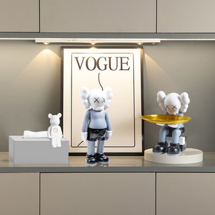 时钟表摆台式暴力熊公仔摆件挂钟入户玄关客厅电视柜酒柜子装饰品