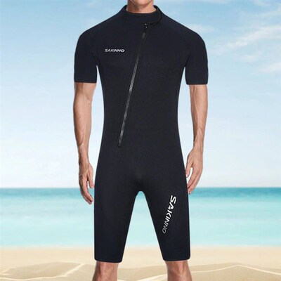 Men 2mm Neoprene Wetsuit with Front Zipper Short Sleeved Jum