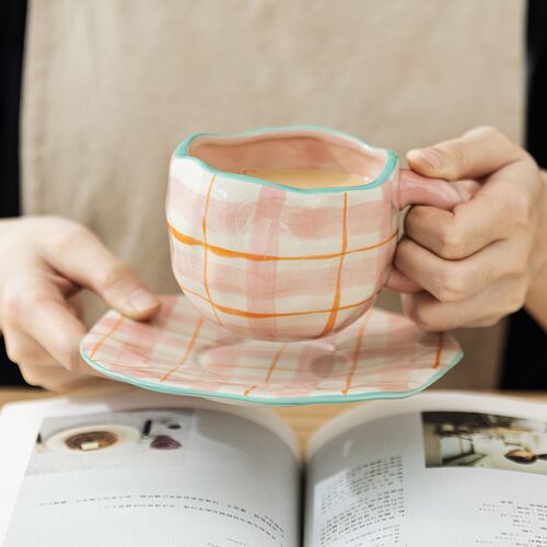 Hand-painted Flower Ceramic Coffee Cup Home Office Mug With