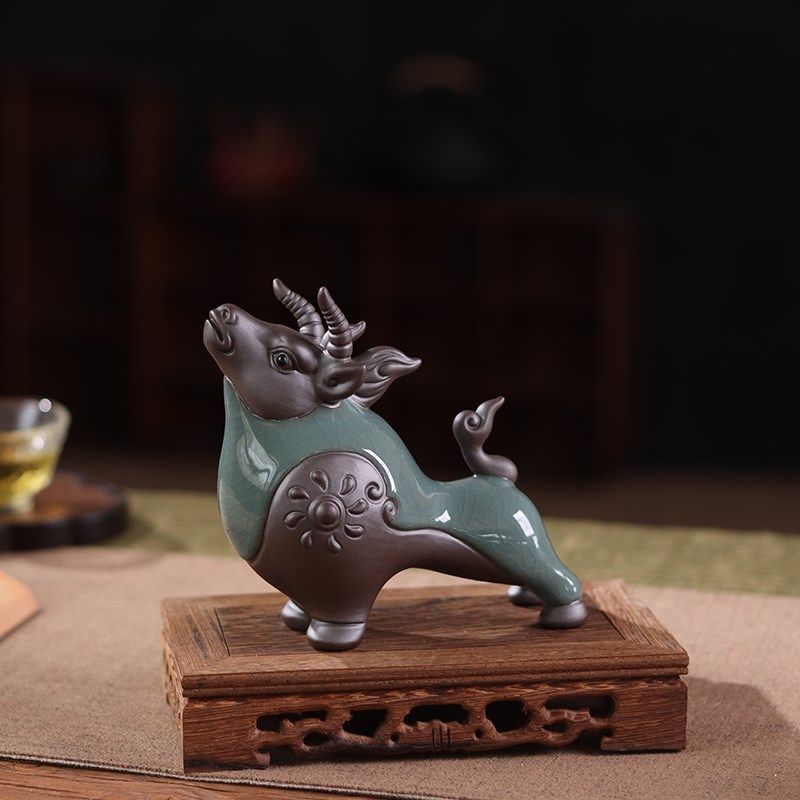 陶瓷创意牛摆件玄关办公室茶室桌面客厅酒柜装饰吉祥物牛气冲天,家居饰品,装饰摆件,淘宝优惠券,粉丝福利购,淘宝优惠卷
