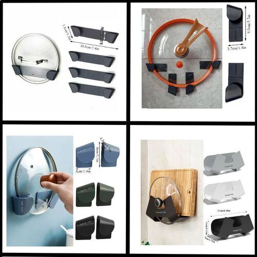 1/2/4Pcs Pot Rack Wall-Mounted No Punching Self-Adhesive Hou