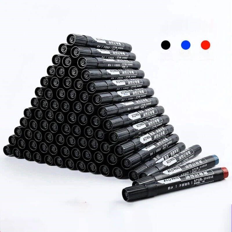 3/9pcs Permanent  Paint Marker Pen Waterproof Black Pen for图片