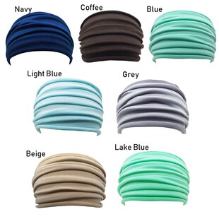 Multi Colors Women Nonslip Elastic Folds Yoga Hairband Fashi