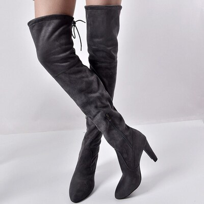 2022 Winter Over The Knee Women Boots Stretch Fabrics High H
