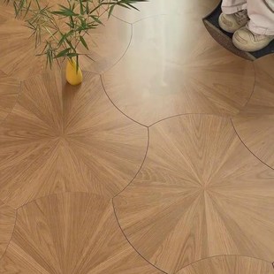 罗浮威尔柔光天鹅绒异形荷叶木纹瓷砖520x00卧室客厅仿木地板砖