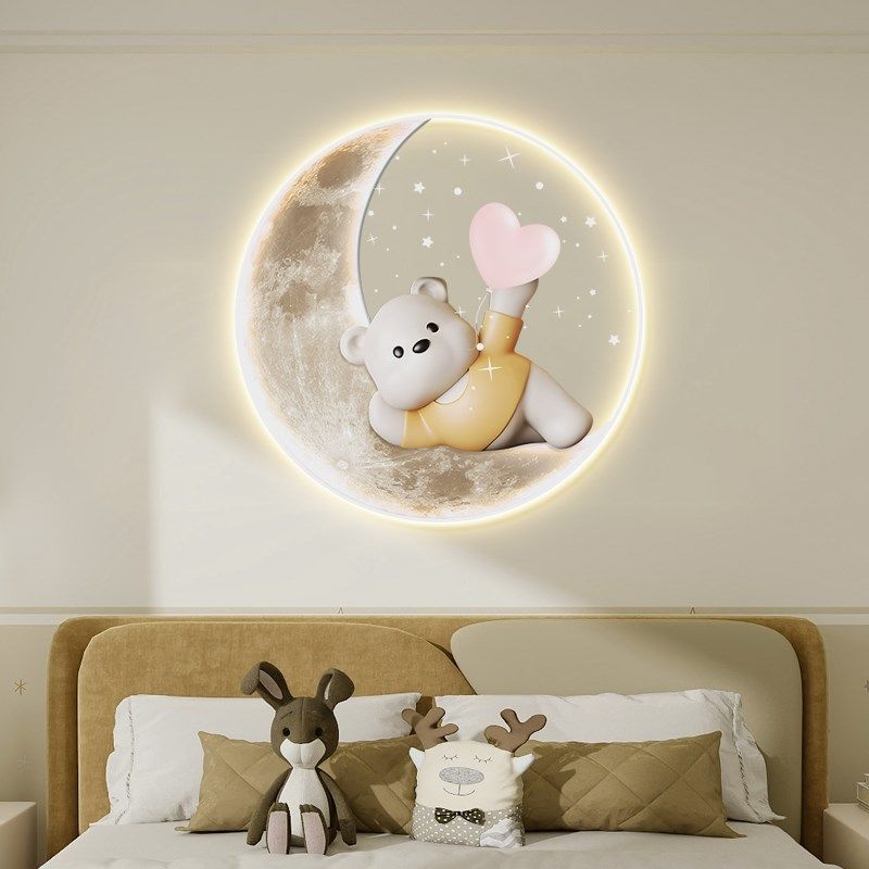 卡通城堡儿童房装饰画女孩房间布置卧室床头挂画女童公主房壁灯,家居饰品,现代装饰画,淘宝优惠券,粉丝福利购,淘宝优惠卷