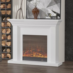 1.2/1.5/米轻法式实木复古电视柜壁炉中古黑色装饰柜仿真火焰