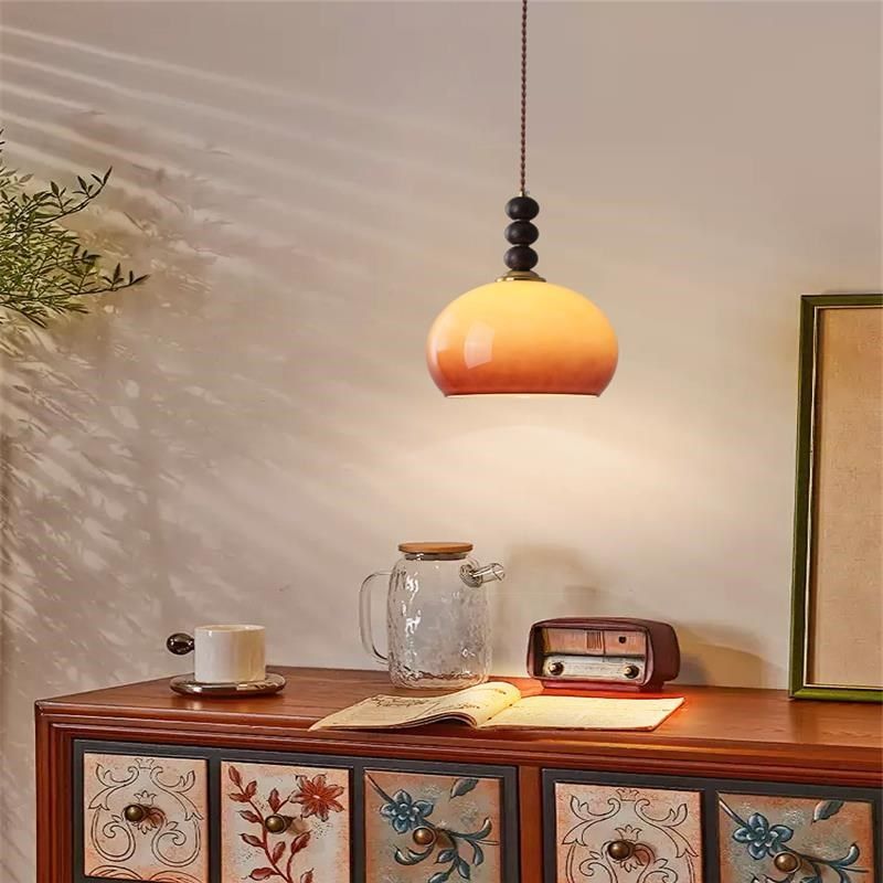 焦糖色小吊灯复古南洋风氛围感床头装饰灯布丁创意造型新款卧室灯,家装灯饰光源,厨卫/阳台/玄关/过道吸顶灯,淘宝优惠券,粉丝福利购,淘宝优惠卷