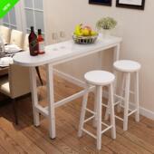 吧台桌家用椅靠墙吧台桌圆角吧台隔断小户型长条高脚桌椅组合酒吧