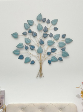 现代铁艺桑树叶子壁饰金属墙饰进门立体壁挂玄关背景墙面创意装饰