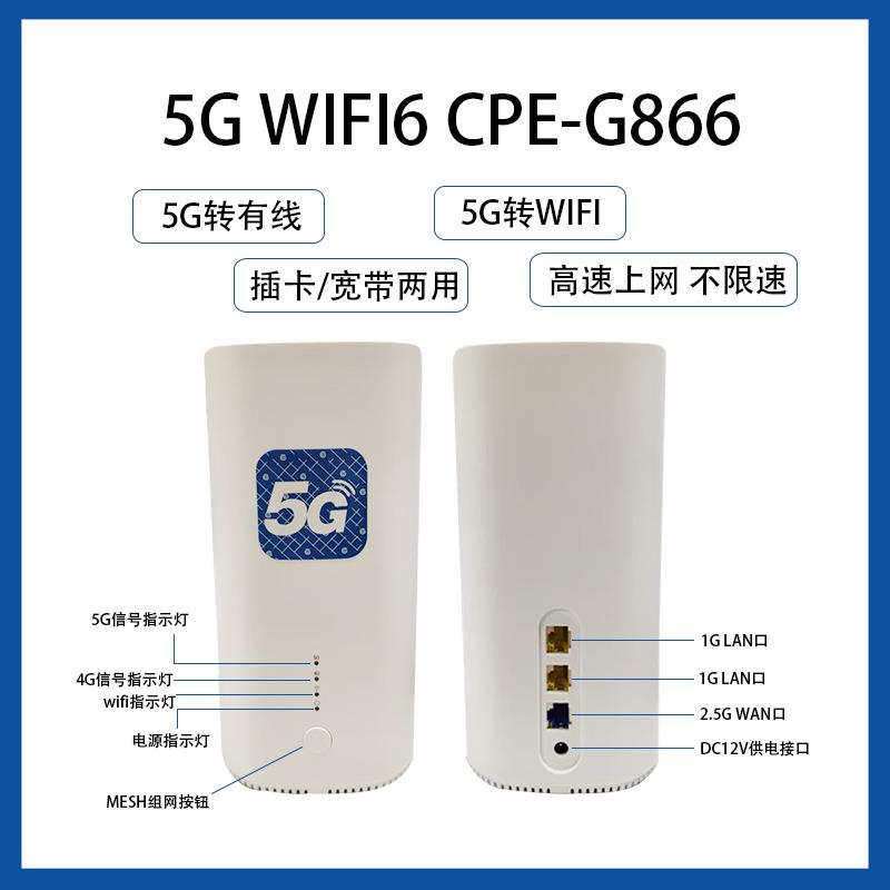 5GWIFI6CPEG866路由器转有线转WiFi插卡宽带两用高速上网稳定