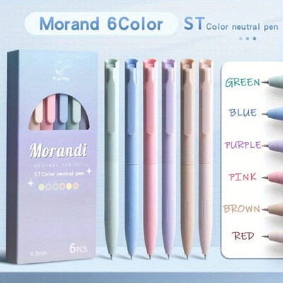 6pcs Colored Gel Pens for Note Taking, Pastel Gel Pens Color