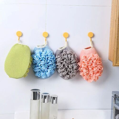 2 In1 Body Exfoliating Scrubber Gloves Cleaning Flower Bathr