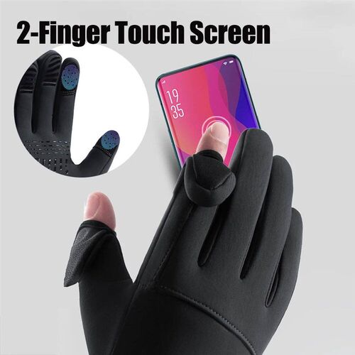 Winter Flip Open Two Finger Gloves Men Women Warm Touch Scre