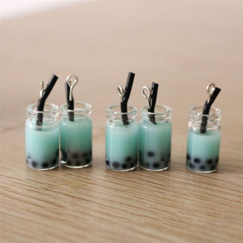 10 Pcs 28*10mm Resin Pearl Milk Tea Charms Milk Tea bottle P