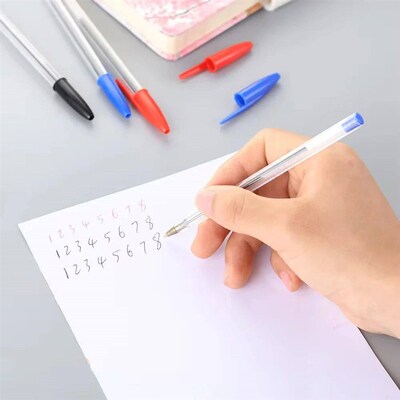 50/100Pcs Ballpoint Pens 1.0mm Blue Black Plastic Ball Point