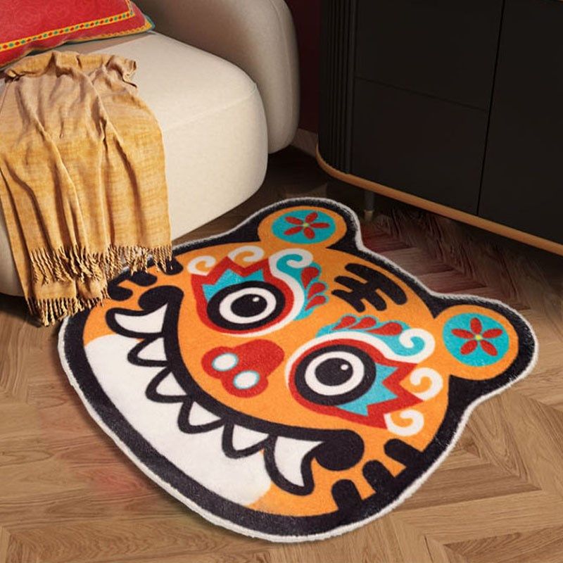 虎头喜庆圆形床边毯卧室床边毯家用可爱房间沙发地垫防滑耐脏,居家布艺,床边毯,淘宝优惠券,粉丝福利购,淘宝优惠卷