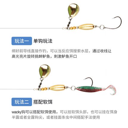 路亚鲈鱼旋转亮片钨钢子弹铜反应饵黑坑野钓狗鱼黑鱼鲶鱼专用假饵