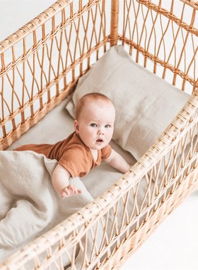 100%亚麻纯色宝宝枕头30XCM亲肤抑菌儿童枕X0信封枕定制