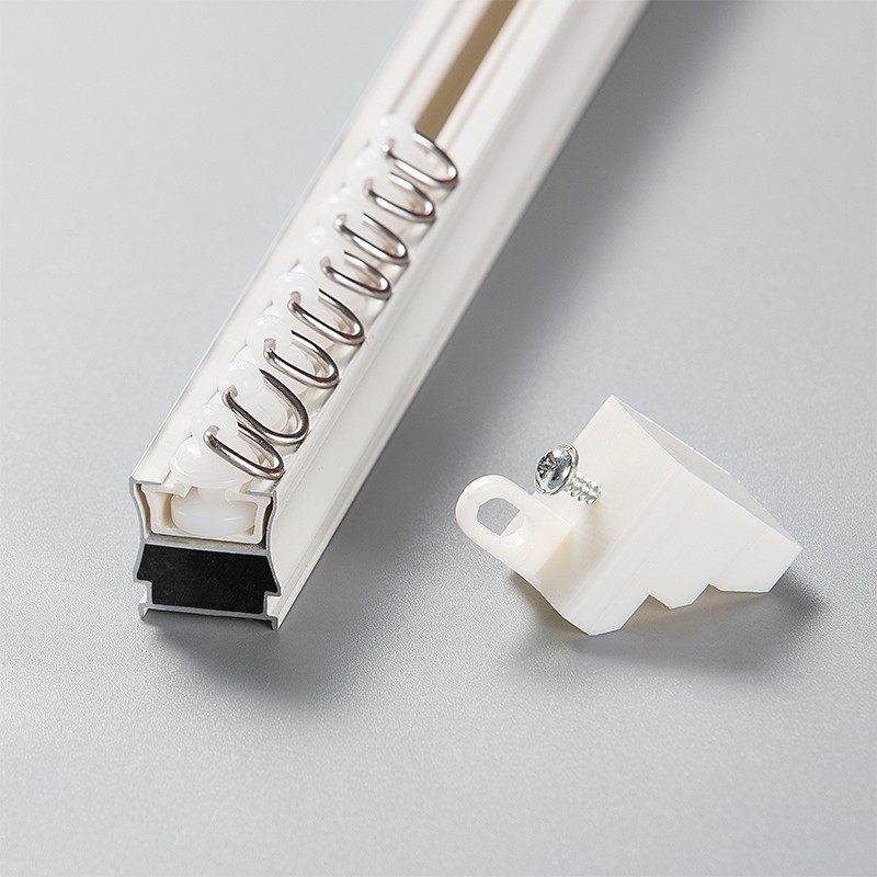 窗帘轨道滑轮可弯曲静音挂钩铝合金装家用顶滑轨配件杆子窗帘杆