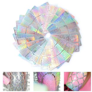24 Sheet Nail Art Vinyl Stencil Guide Sticker Manicure Curve