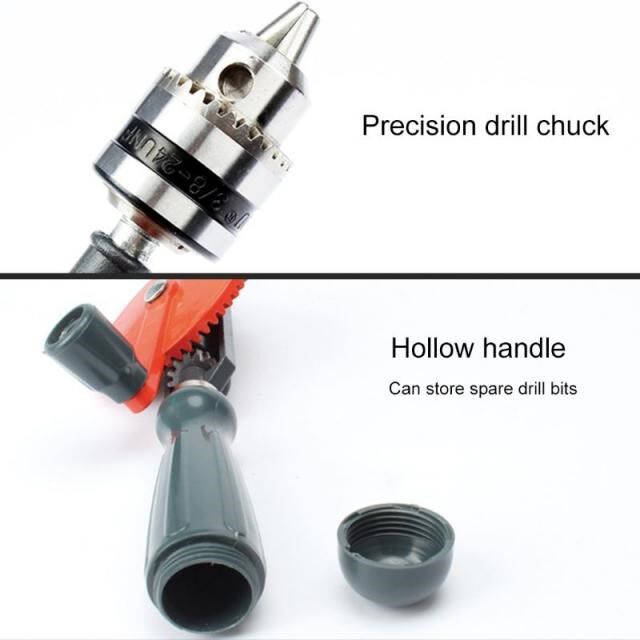 1/4 inch Portable Hand Crank Manual Drill 适用于 Wood Plasti