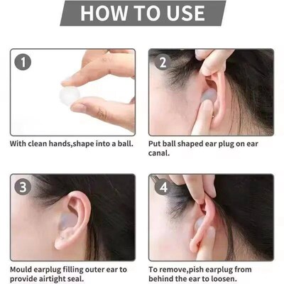 Soft Silicone Earplugs Wax Ear Plugs Reusable Noise Cancelli