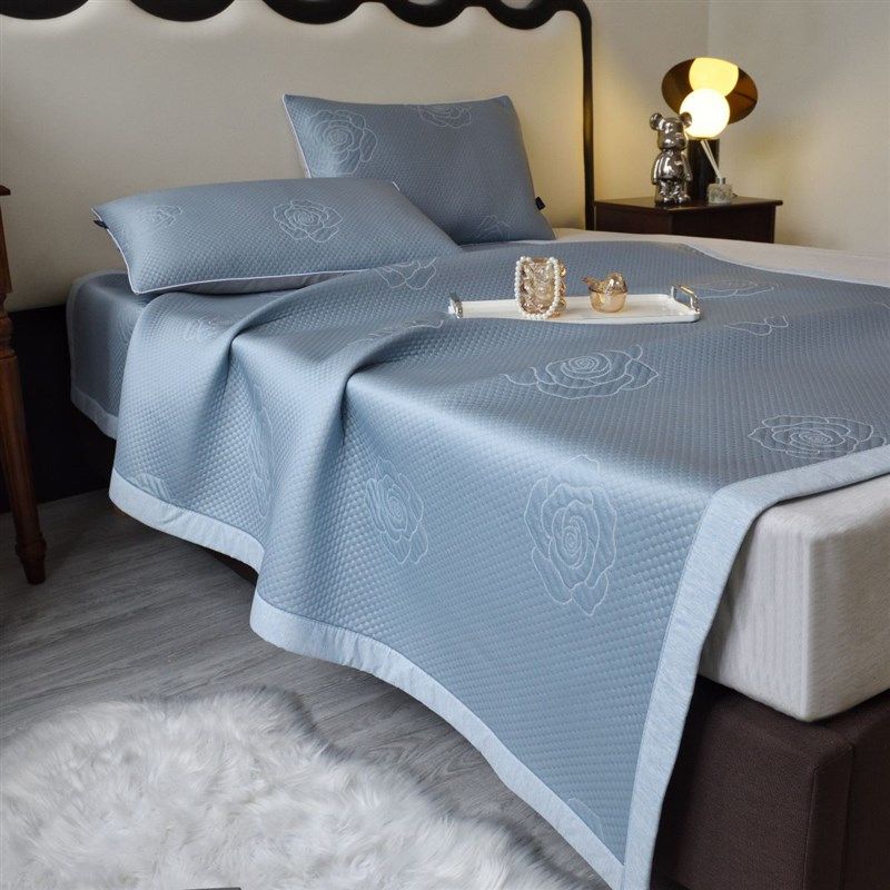 长相知家纺夏季空调凉席提花凉感豆豆席三件单人可折叠,床上用品,乳胶席,淘宝优惠券,粉丝福利购,淘宝优惠卷