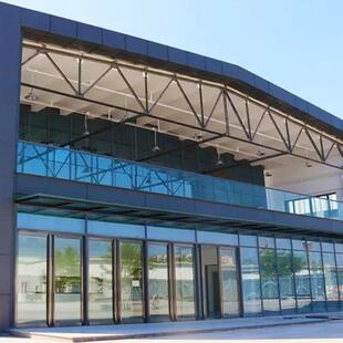 竖明横隐玻空璃幕墙架构式幕断桥璃单983元式中墙铝合金钢化玻幕