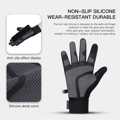 Autumn Winter Warm Cycling Gloves Water Windproof Touchscree