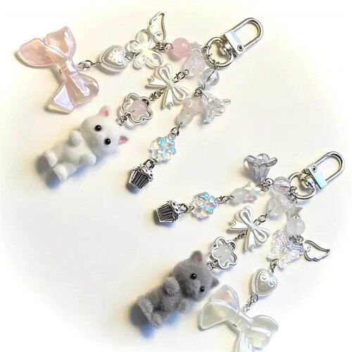 Calico critters persian cat twins keychains