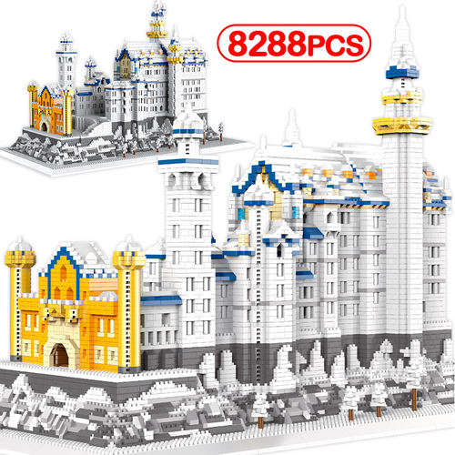 8288pcs City Famous Architecture Snowing Swan Castle Diamond