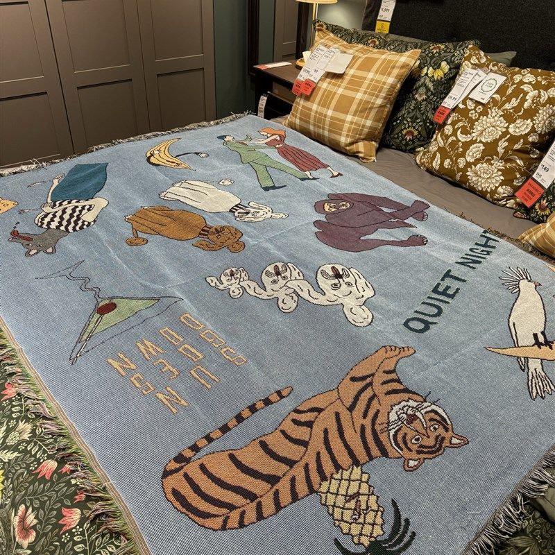 韩国订单卡通装饰盖毯毛毯披肩毯针织沙发毯床巾,床上用品,床盖,淘宝优惠券,粉丝福利购,淘宝优惠卷