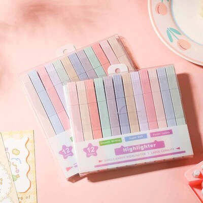 Fluorescent Highlighter Pens Double Headed Pastel Highlighte