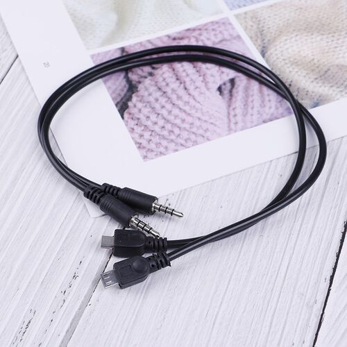 2pcs 3.5mm stereo Male to  micro USB male Car AUX Out Cable