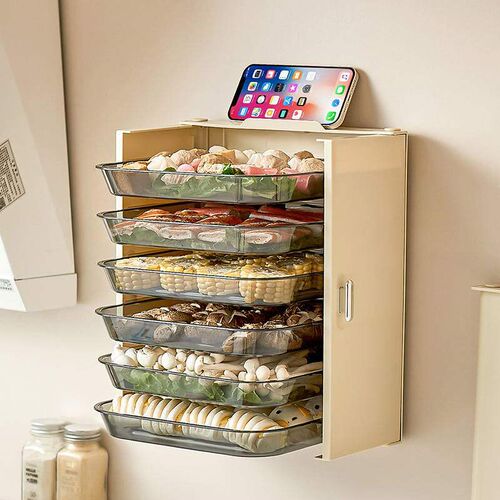 Kitchen multi-futional garnish rack light luxury folding h