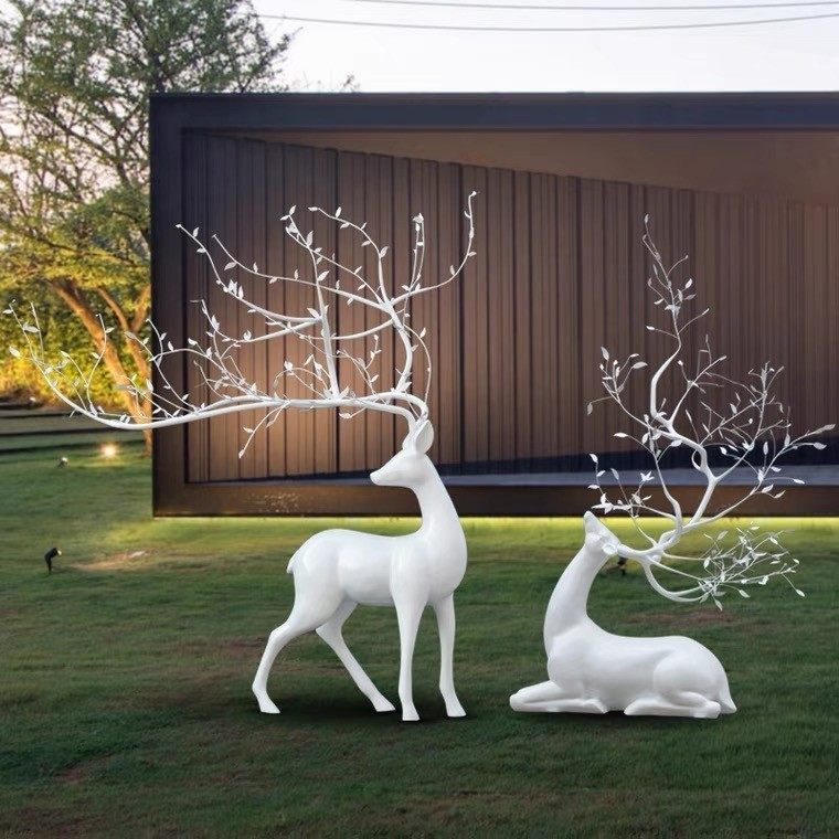 不锈钢鹿摆件抽象铁艺镂空梅花鹿雕塑售楼部酒店大堂足浴艺术装饰,家居饰品,装饰摆件,淘宝优惠券,粉丝福利购,淘宝优惠卷