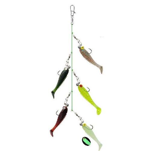 Cluster Soft Lure Fishing Bait T Tail Wobbler Artificial