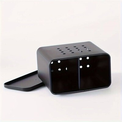 Black Metal Cutlery Organizer Holder, Large Capacity Utensil
