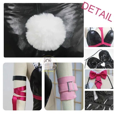 Miku Rabbit Hole Cosplay Wig Black Patent Leather Bunny