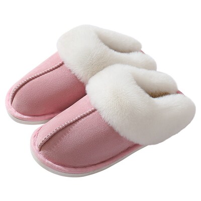 Suede Fur Cotton Slippers For Men And Women At Home And Indo