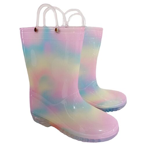 Ins Childrens Rainbow Transparent Rain Boots For Adults And