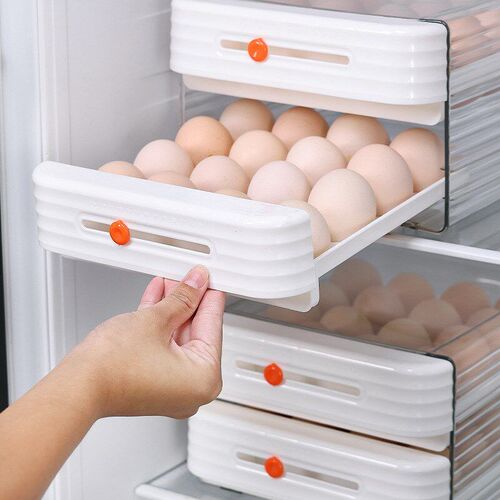 Egg Organizer 2-Layer Stackable Refrigerator Egg Storage Box