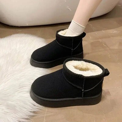 Thick Pluh Platform Snow Boot Women Winter Keep Warm Fur Cot