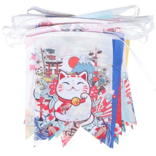 Bunting Flower Garland Japanese Restaurant Decor Banner
