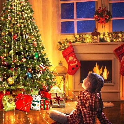 Christmas Tree Waterfall Lights Fairy String Lights Garland