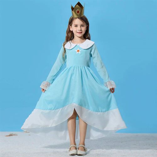 Princess Cosplay Peach Costume for Girls Rosalina Dress with