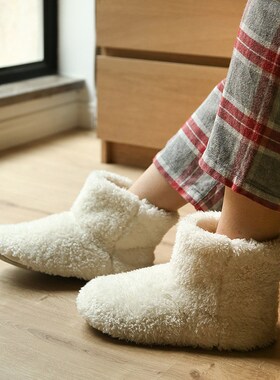 Warm Faux Fur Slippers Women Men Winter Shoes Indoor Home So