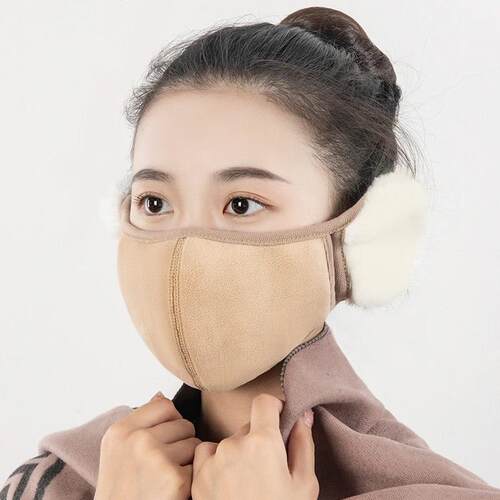 Autumn and winter warm mask female cute plush three-dimensio